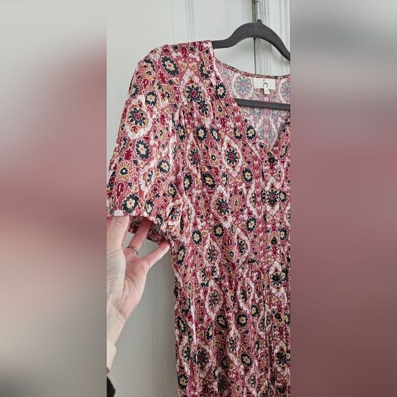 Ivy Floral Boho Pink Maxi Dress - Picture 3 of 6